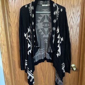 Blu Pepper Black and Gray Waterfall Cardigan